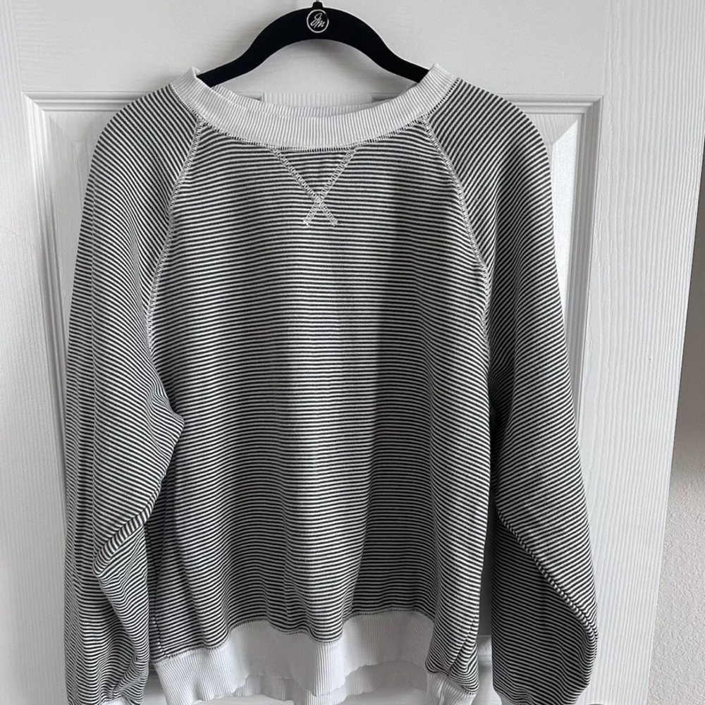 American Eagle women’s green striped sweatshirt size medium
